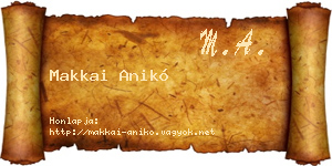 Makkai Anikó névjegykártya